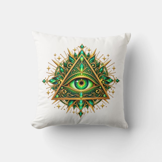 Coussin Œil de laiton verdoyant (Recto)