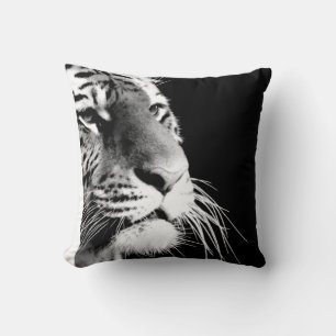 Coussin Oeil de tigre noir et blanc Animaux sauvages