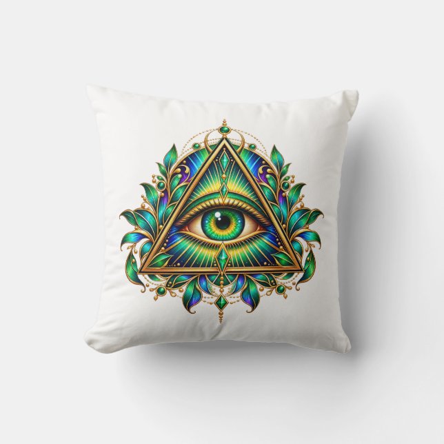 Coussin Œil de Veilleur Émeraude (Recto)