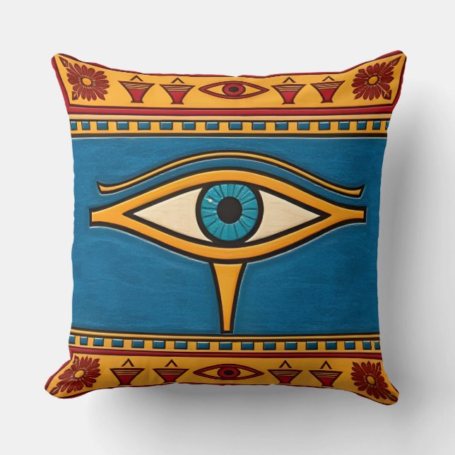 Coussin Œil d'Horus égyptien, Œil de Râ divinité égyptienn (Recto)