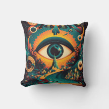 Coussin Œil Omniscient | Art Psychédélique