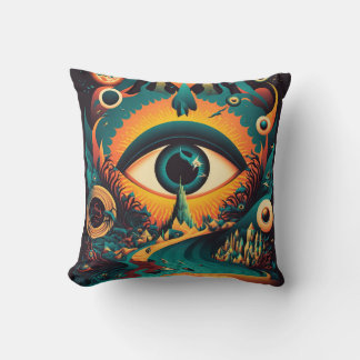 Coussin Œil Omniscient | Art Psychédélique