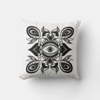 Coussin Oeil ornemental - Style de tatouage botanique Weir