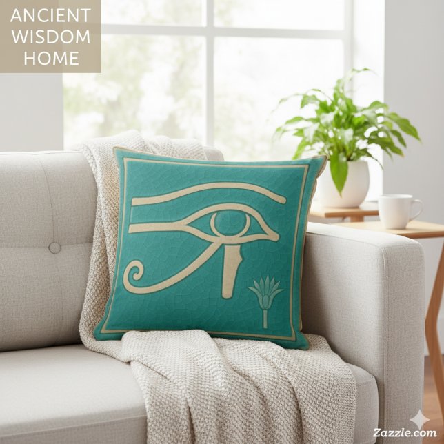 Coussin OEil sacré de Horus Art de protection antique (Créateur téléchargé)