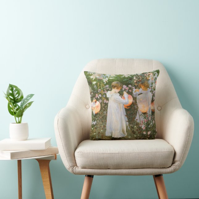 Coussin Œillet, Lys, Lys, Rose de John Singer Sargent (Chaise)