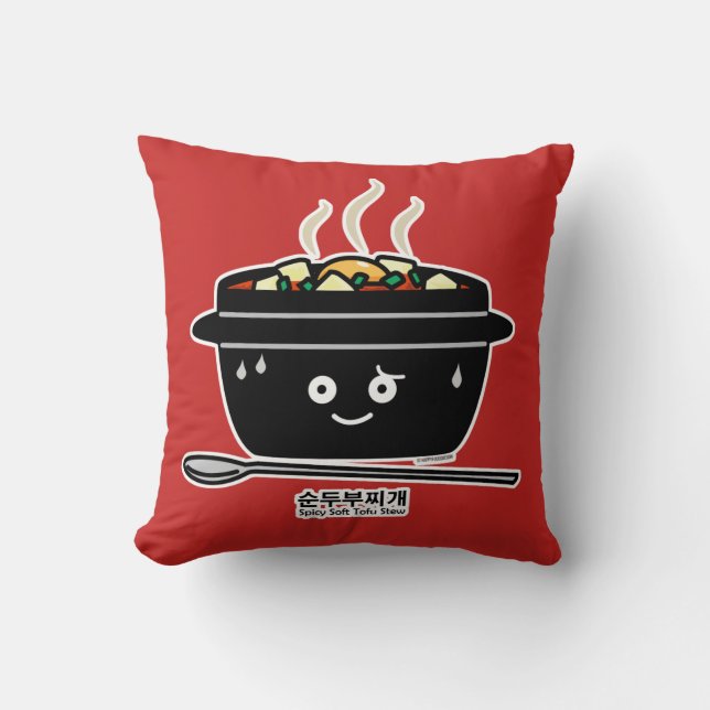 Coussin Oeuf chaud de tofu à ragoût de jjigae doux épicés (Recto)