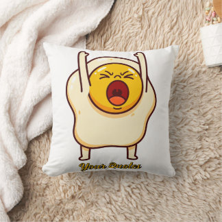 Coussin Œuf de dessin animé drôle et en colère
