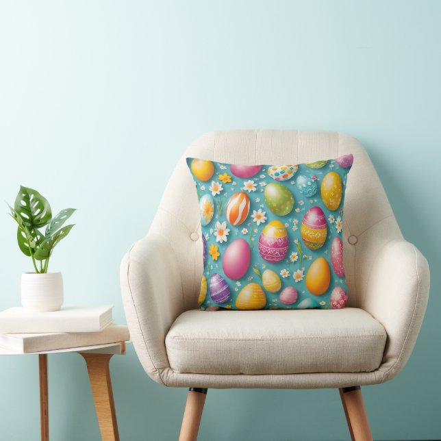 Coussin Oeufs branchés Collection de Pâques (Chaise)