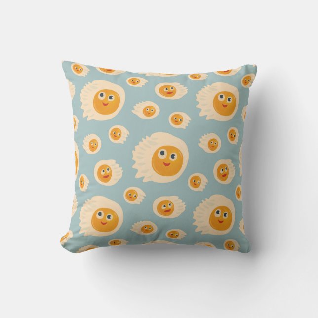 Coussin Oeufs de caricature Motif nourriture mûre (Recto)