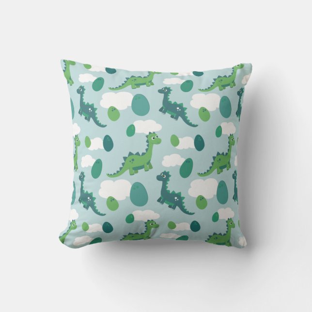 Coussin OEufs de dinosaure dans l'oreiller à jetons bleu b (Recto)