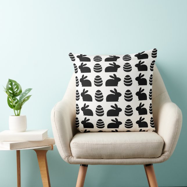 Coussin Œufs de Pâques Lapin de Pâques Joyeuses Pâques (Chaise)