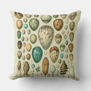 Coussin Œufs d'oiseaux vintage Art de l'œuf de poisson fra