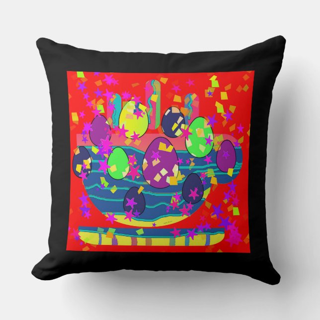 Coussin Œufs et café amusant (Recto)