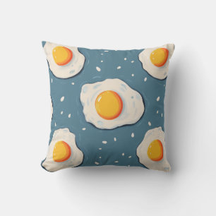 Coussin Oeufs frits Bleu