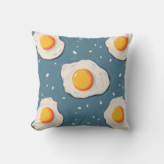 Coussin Oeufs frits Bleu (Recto)