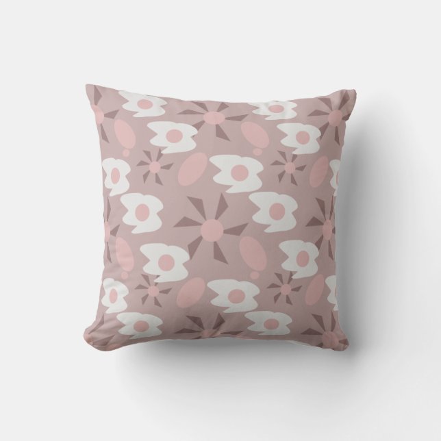 Coussin Œufs frits petit déjeuner motif rose Boho  (Recto)