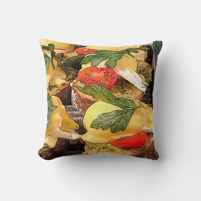 Coussin Œufs Pochés avec Avocat sur Toast (Recto)