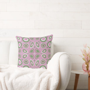 Coussin Oeufs psychédéliques Maz - Vert Blanc Dusty Rose