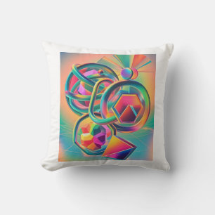 Coussin OEuvre abstraite colorée et fantaisiste
