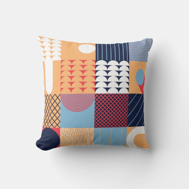 Coussin OEuvre carré Abstraite : conception géométrique. (Recto)