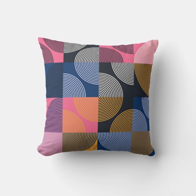 Coussin Oeuvre circulaire géométrique Vintage (Recto)