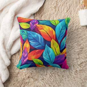 Coussin Oeuvre colorée Motif de feuillage