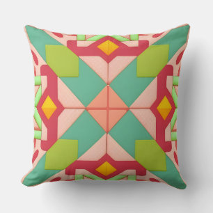Coussin Œuvre d'art abstrait géométrique coloré