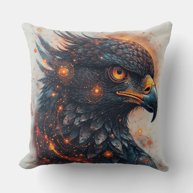 Coussin Œuvre d'art Aigle Vibrant (Recto)