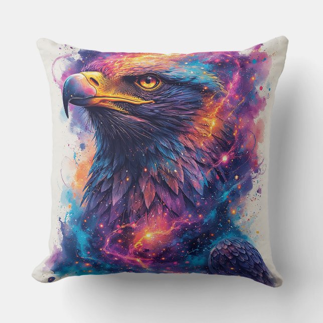 Coussin Œuvre d'art Aigle Vibrant (Recto)