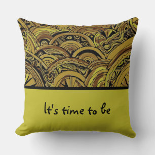 Coussin Œuvre d'art avec motif peint à la main et numériqu