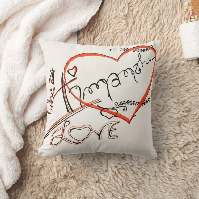 Coussin Œuvre d'art de calligraphie "Amour Éternel" (Couverture)