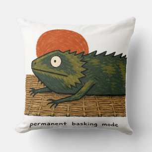 Coussin Œuvre d'art de dragon barbu en mode bain de soleil