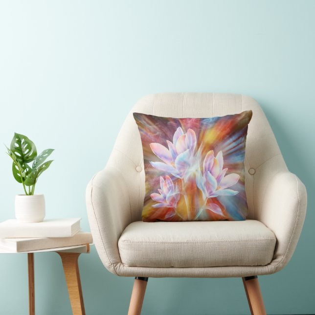 Coussin Œuvre d'art de fleurs modernes abstraites (Chaise)