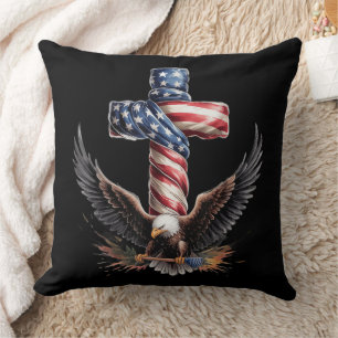 Coussin Œuvre d'art de l'aigle de foi et de liberté patrio