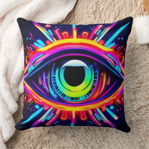 Coussin Œuvre d'art de l'œil psychédélique de l'univers