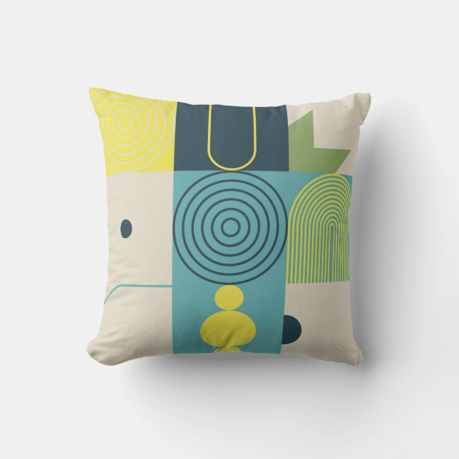 Coussin OEuvre de composition Bauhaus réalisée avec l'ele  (Recto)