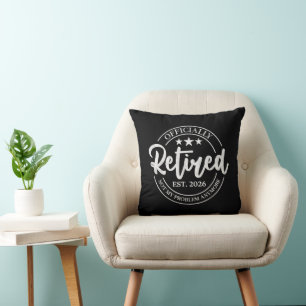 Coussin Officiellement Retraité 2026 Badge Blanc Pas Mon P