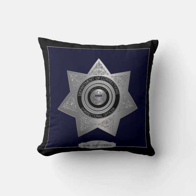 Coussin Officiers correctionnels Badge-Argent-Blanc-Sq. Co (Recto)