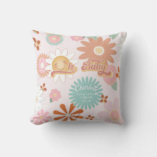 Coussin Oh Baby Daisy Flower Power Retro 60s les années 70