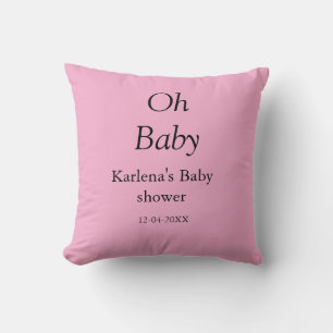 Coussin Oh bébé ajouter nom baby shower date simple minimu