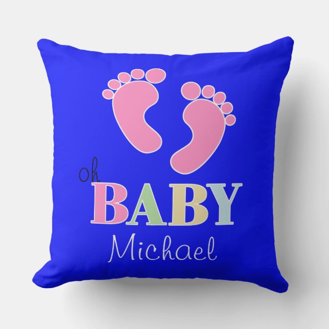 Coussin Oh bébé Douce Coutume Nouveau nom de bébé Nursery (Recto)