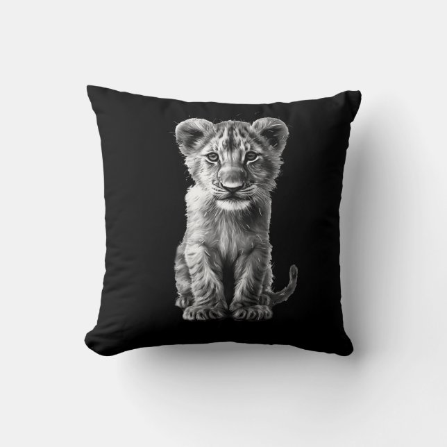 Coussin Oh Bébé Gros Chat Cub Gris (Recto)