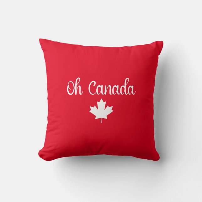 Coussin Oh Canada | Elégante feuille d'érable (Recto)