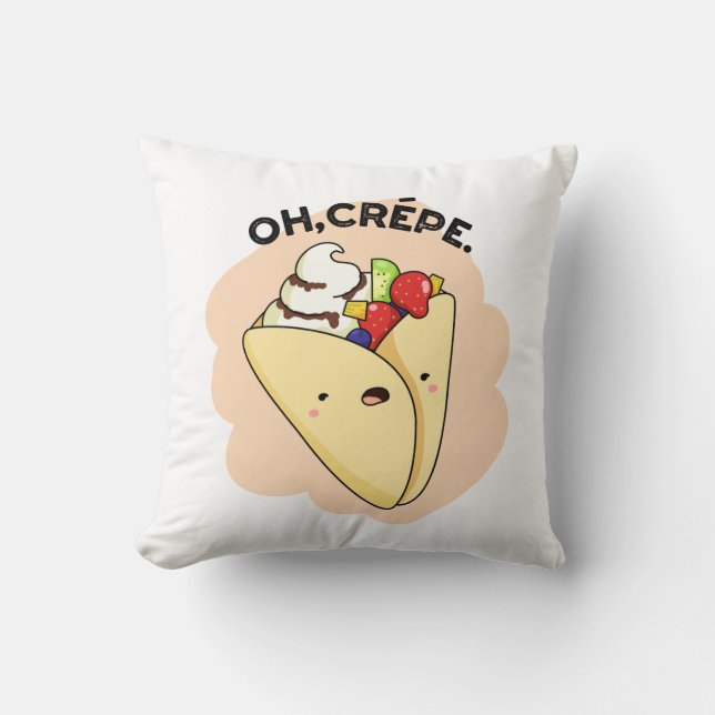Coussin Oh Crepe amusant jeu de nourriture (Recto)