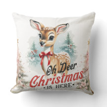 Oh Deer Christmas est ici Jeu d'oreiller