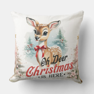 Coussin Oh Deer Christmas est ici Jeu d'oreiller