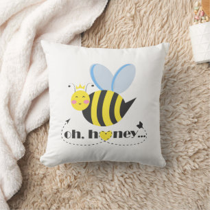 Coussin Oh Honey Valentines reine Bee caractère avec tiara