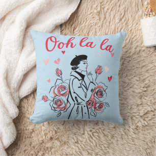 Coussin Oh La La Fille de Paris - Esthétique Française Rom