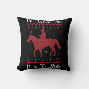 Coussin Oh Quel Amusement C'Est De Faire Du Cheval Noël
