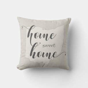 Coussin Ohio - Home Sweet Home burlap look